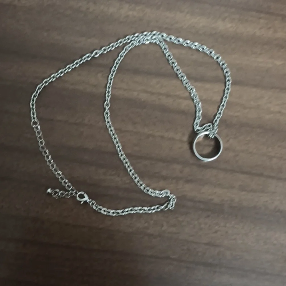 Silver The Necklace With Silver Tone Ring - Picture 2 of 3